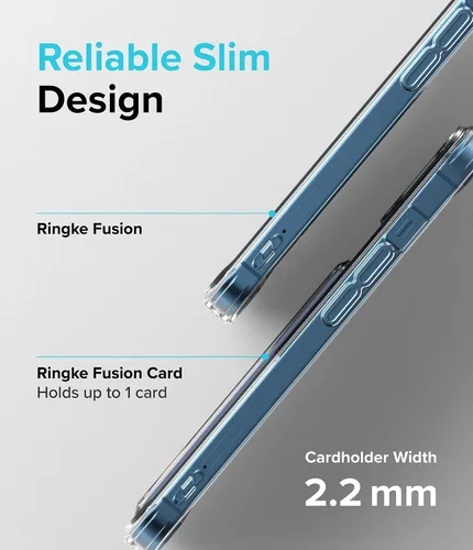 Vista 3 de Ringke Fusion Card - Funda compatible con iPhone 13, parte trasera dura transparente con tarjetero delgado integrado, funda tipo cartera