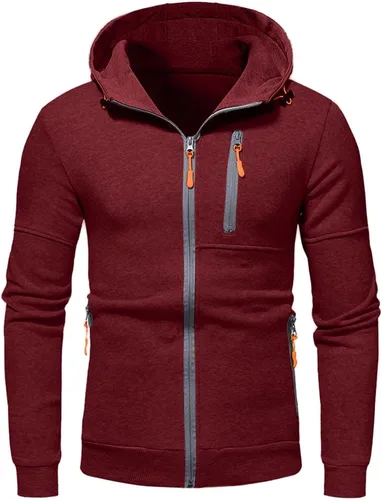 Vista 3 de Hooded T Shirts for Men Midweight Long Sleeve Casual Tops with Hood Stretch Print Graphic Athletic Pullover