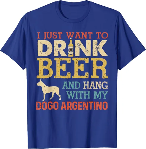 Vista 15 de Dogo Argentino - Camiseta vintage divertida para colgar con perro, Negro