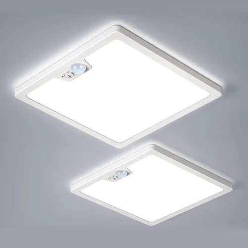 Vista 8 de Annaror Luz de techo con sensor de movimiento de 12 pulgadas cableada, 3000K 4000K 5000K seleccionable, luz de techo cuadrada de montaje empotrado