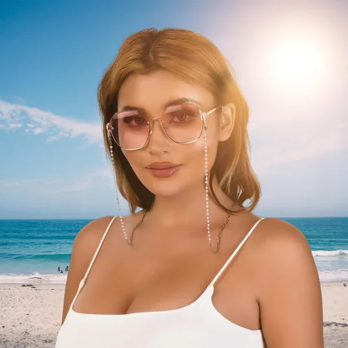 Vista 60 de AllenCOCO Cadena para gafas, correa para lentes de sol para mujer, cadena de oro de 14 quilates, soporte para lentes alrededor del cuello