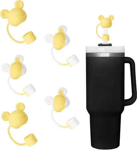 Vista 19 de Juego de 4 fundas de popote con diseño de estrella compatibles con vasos Stanley de 30 y 40 onzas, reutilizables, bonitas puntas de popote