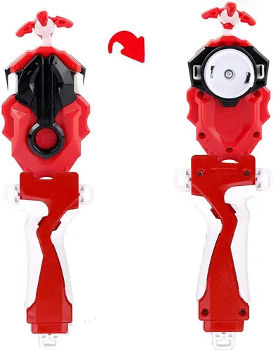 Vista 7 de DYT Battling Tops Burst B-184 - Lanzador Bey personalizado LR Left Right Spin DB Layer System, B-11 Grip Metal Fusion Burst Starter String Launcher