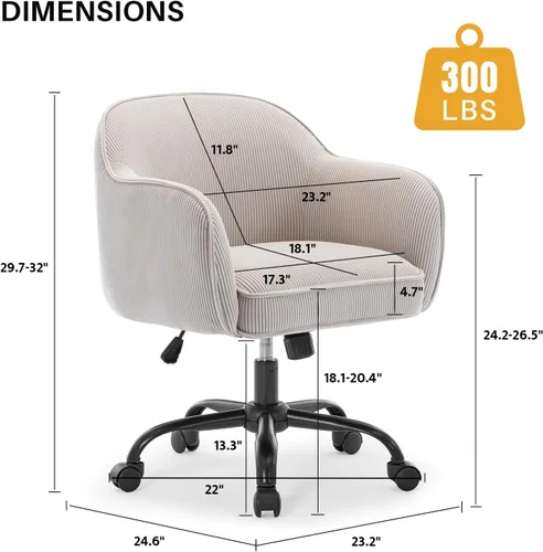 Vista 3 de Silla de escritorio para oficina en casa con brazos, ruedas doradas, silla moderna tapizada en terciopelo, silla de computadora enrollable, silla