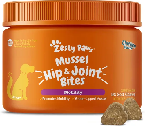 Vista 11 de Zesty Paws Cadera y articulación para perros, glucosamina para perros Suplemento de cadera y articulaciones con condroitina, MSM, vitaminas C y E