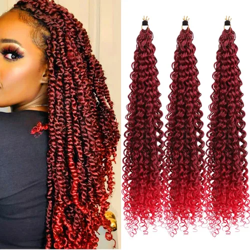 Vista 64 de 3 trenzas de ganchillo Passion Twist, cabello sintético preseparado para trenzar de 14 pulgadas, 3 paquetes de cabello trenzado pretrenzado