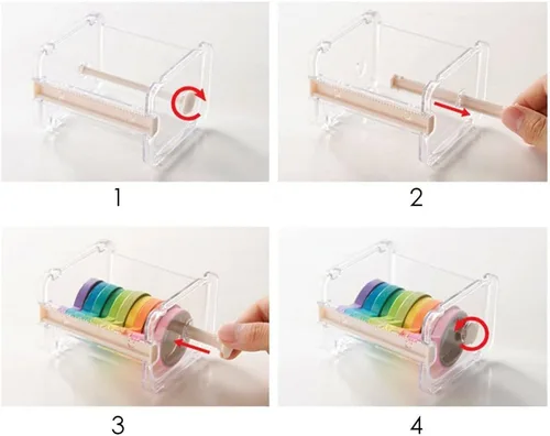 Vista 2 de 2 unidades HomDSim Washi - Cortador dispensador de cinta, organizador de cinta de rollo, cinta adhesiva de escritorio, cinta adhesiva de bricolaje
