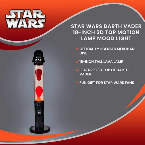 Vista 6 de Ukonic Star Wars Darth Vader - Lámpara de movimiento superior 3D de 18 pulgadas, luz de estado de ánimo