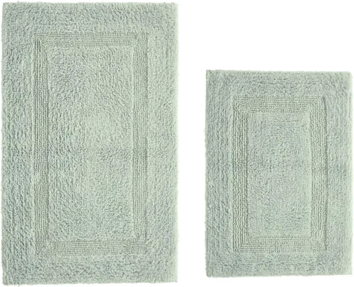 Vista 279 de Better Trends - Juego de 2 alfombras de baño 100% algodón, extra suaves, con borlas, de 17" x 24", alfombra de baño superabsorbente y reversible