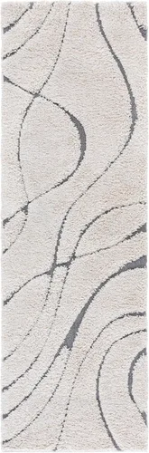 Vista 82 de Safavieh Florida Shag Collection - Alfombra de área de 2 x 3 pies, color crema/beige, diseño geométrico, felpa de 1.2 pulgadas de grosor, ideal
