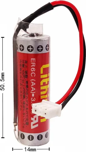 Vista 4 de (2 piezas) ER6C PLC Batería (AA 3.6 V 1800 mAh) con enchufe para FX F2-40BL + enchufe