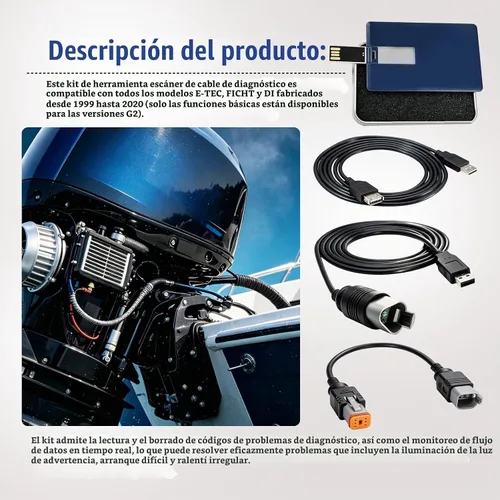 Vista 4 de Kit de diagnóstico del escáner de la herramienta del cable de FT232RL cabido Evinrude E-TEC FICHT DI G2