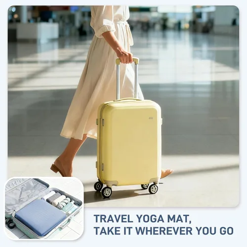Vista 7 de Foldable Yoga Mat for Travel 72"x 32"x 0.32"Inch, 8mm Thick Folding Exercise Mat, Outdoor Non-slip Pilates Mat for Women & Men, Wide Yoga Mat