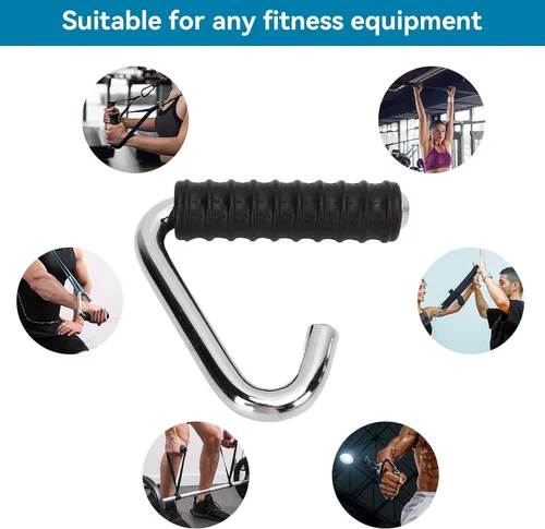 Vista 7 de Asas para dominadas, agarre de mango de fitness, asas plateadas resistentes en forma de C, barra de entrenamiento de fuerza para gimnasio, agarre