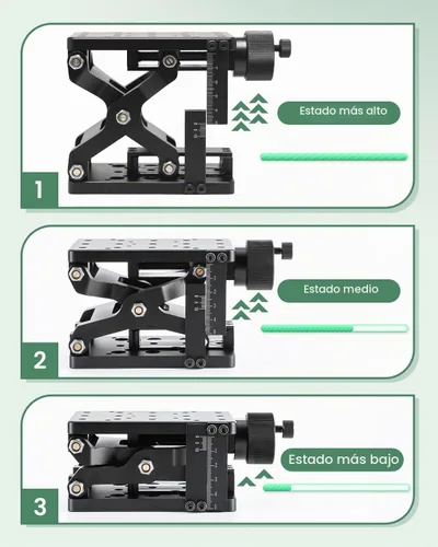 Vista 6 de Huanyu Z-Axis Plataforma de elevación manual 2.362 in Deslizamiento Mesa de desplazamiento de elevación
