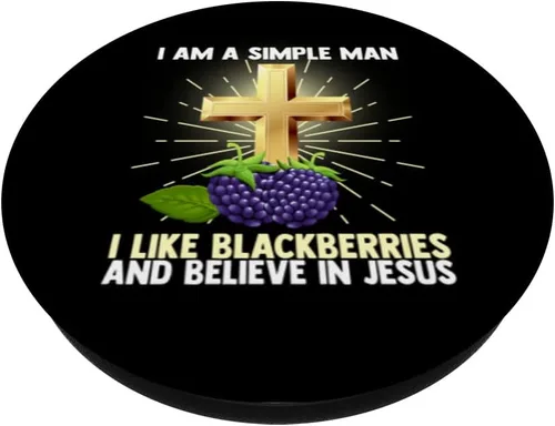 Vista 2 de Hombre simple como Blackberry y cree en Jesucristo Pasto PopSockets intercambiables PopGrip