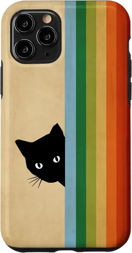 Vista 29 de Black Kitty Cat - Retro Vintage Rainbow Phone Case for iPhone 17