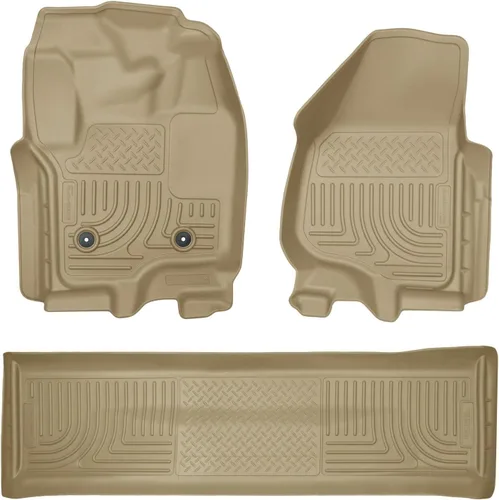 Vista 19 de Husky Liners Tapetes Weatherbeater Compatible con Ford F-250/F-350 doble cabina SOLO 2011-2016 Fila 2, 1 pieza, negro - 19701