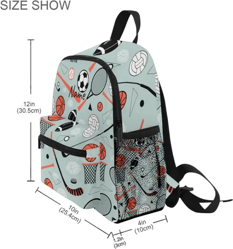 Vista 8 de Selerdon Mochila personalizada con nombre para niños pequeños, mochila escolar para niños y niñas, guardería, escuela, preescolar, guardería, bolsa