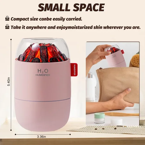 Vista 6 de Mini humidificador portátil para escritorio, dormitorio, planta de interior, 9.5 fl oz, humidificador para oficina o habitación pequeña, alimentado
