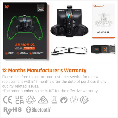 Vista 9 de BIGBIG WON Paletas para Xbox Series XS Controller, ARMOR-X para Xbox Series XSXbox OneSwitchWin, mapeo inalámbrico de accesorios de botón trasero