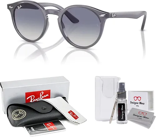 Vista 2 de Ray-Ban Junior Kids' Round Sunglasses for Men for Women + BUNDLE with Designer iWear Eyewear Kit