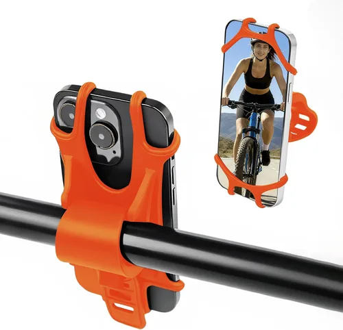 Vista 9 de Soporte de Teléfono para Motocicleta y Bicicleta, Clip Soporte para Teléfono Celular de Bicicleta, Abrazadera para Manillar de Bicicleta y Scooter