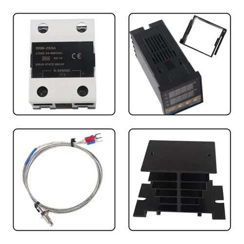Vista 6 de Controlador de temperatura PID digital REX-C100 PID Termostato Controlador de temperatura Digital REX C100 con relé SSR 25DA K Sonda de termopar RKC