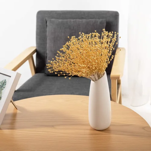 Vista 2 de 50 unidades de palillos con cuentas para novia, ramo de boda con perlas para decoración de fiesta, ramo de flores navideñas de 4 mm, adornos