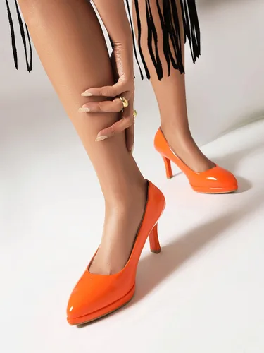 Vista 9 de XIEDA Zapatos de tacón alto con plataforma baja y punta puntiaguda para mujer