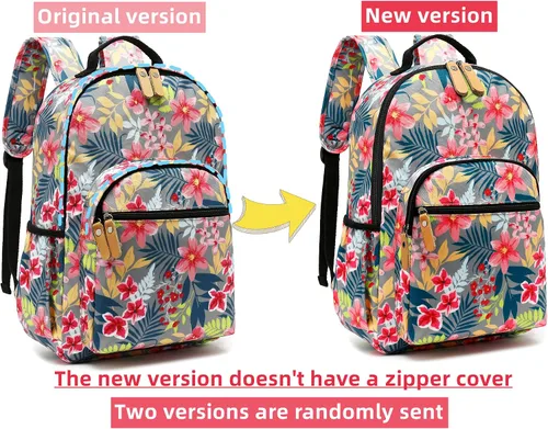 Vista 104 de Leaper Mochila para laptop para mujer: linda mochila floral para escuela, universidad, viajes, trabajo, mochila ligera para niños, Negro margarita