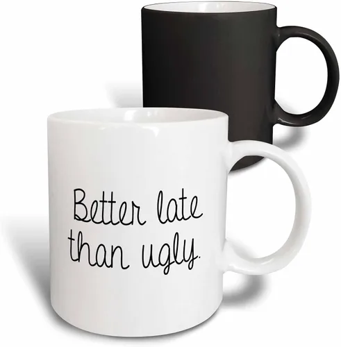 Vista 13 de 3dRose Tory Anne Collections Cotizaciones - MEJOR LATE THAN THAN UGLY. - Tazas (mug_238456_9)