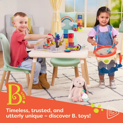 Vista 7 de B. toys – Coches de juguete de plástico – 6 – Paquete y bolsa de almacenamiento – Camiones coloridos para niños pequeños – Fácil de limpiar – Más