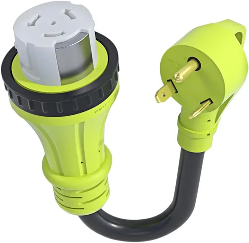 Vista 6 de Cable adaptador de enchufe RV de 15 amperios a 30 amperios de 110 voltios, NEMA 5-15P macho a L5-30R Twist Lock hembra, Heavy Duty STW calibre 10