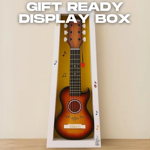 Vista 7 de Guitarra acústica de 23 pulgadas, guitarra de juguete de 6 cuerdas para niños, cuerdas de acero realistas, primer instrumento musical para Cherry