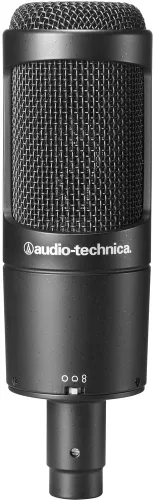 Vista 2 de Audio-Technica AT2050 Micrófono condensador multipatrón incluido con brazo de micrófono + filtro de pantalla de viento + cable XLR de 20 pies + paño