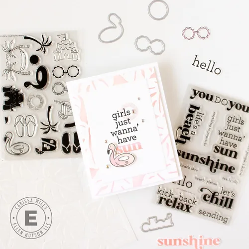 Vista 5 de Ellen Hutson, Essentials by Ellen, Summer Doodles and Sentiments Stamp & Die Set Combo, Estampación, Papeles, Hacer Tarjetas, Scrapbooking, DIY