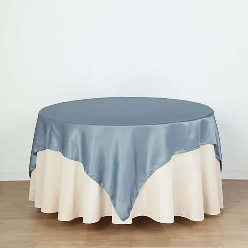 Vista 14 de Efavormart Paquete de 5 Sobremanteles Cuadrados de Satén de 60" para Decoraciones de Mesa de Bodas, Catering y Fiestas, Cubierta de Mantel Negro