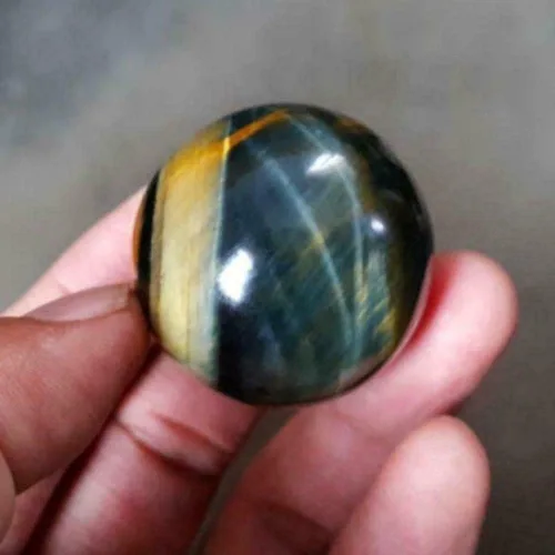 Vista 7 de TEAMWILL 2 bolas de cristal de cristal de jaspe de ojo de tigre azul natural, esfera de cuarzo, regalos de roca curativa