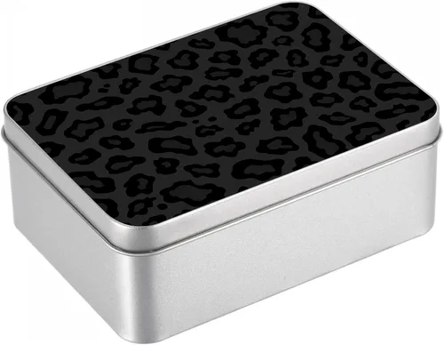 Vista 41 de Caja de lata de metal con tapa, contenedor de almacenamiento rectangular vacío de hojalata, estuche de lata portátil ligero para manualidades