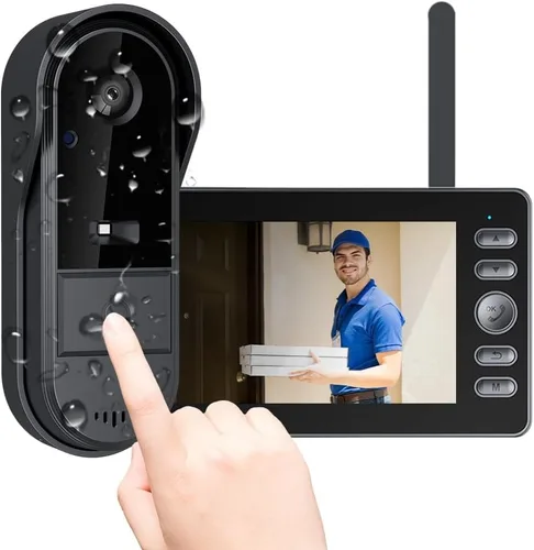 Vista 6 de TKMARS IP67 Timbre de Video Inalámbrico para Exteriores Impermeable, Intercomunicador con Cámara de Ángulo Ultra Amplio de 170° 1080P