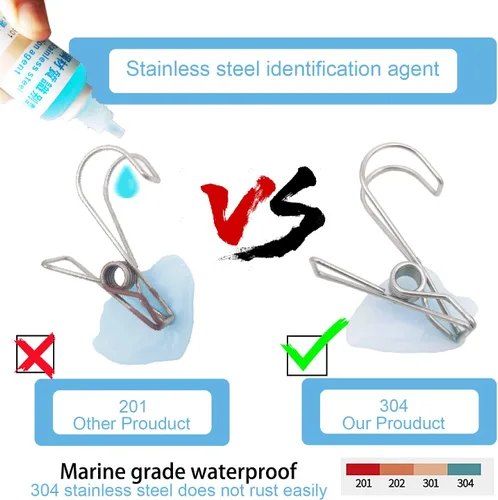 Vista 7 de 12+2 piezas de clip de acero inoxidable 304 con gancho, clips duraderos para colgar, perchas multifuncionales resistentes para uso para artículos
