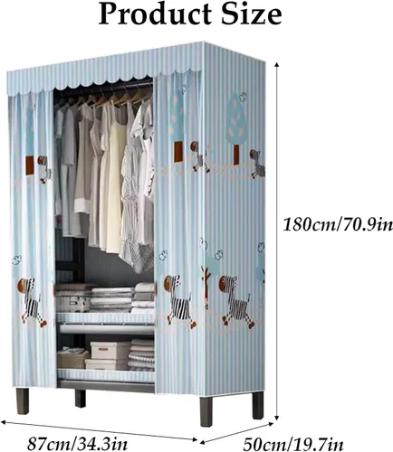 Vista 3 de large closets Large Closet Metal Frame Clothes Closet with Thick Cloth Cover Closet for Clothes Saves Space Portable Wardrobe Closet Space-saving