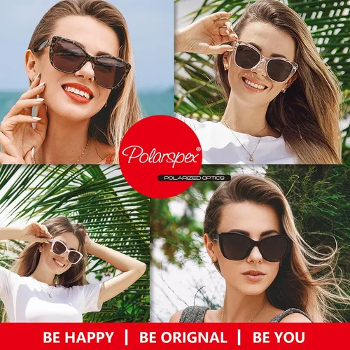 Vista 6 de Polarspex - Lentes de sol polarizados clásicos para mujer, diseño retro de ojo de gato