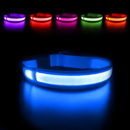 Vista 12 de MASBRILL Collares de perro con luz LED, collar de perro recargable iluminado resistente al agua, para caminar por la noche, collares para perros