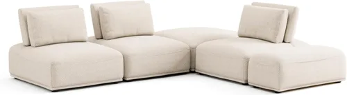 Vista 15 de Furniture of America Tatiana Modern Boucle - Sofá modular de 2 plazas con respaldo ajustable para sala de estar, oficina, combinación libre Boucle