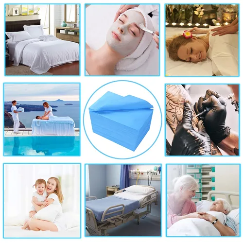 Vista 6 de 100 sábanas desechables de 31 x 71 pulgadas, sábanas de mesa de masaje, tela no tejida, cubierta de cama de spa, transpirable, para masajes