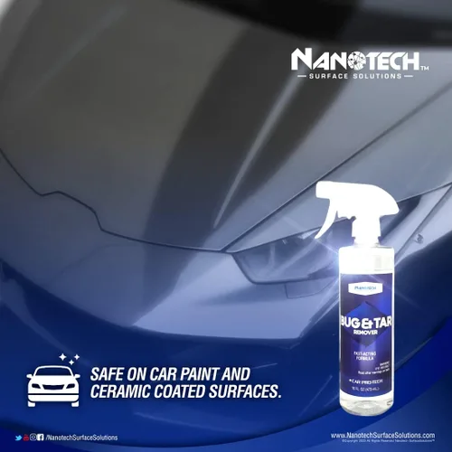 Vista 2 de Nanotech Surface Solutions Eliminador de insectos y alquitrán, eficaz contra salpicaduras de insectos, alquitrán, savia de árbol, eliminador
