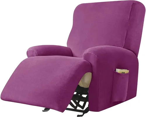 Vista 11 de Funda de terciopelo para sofá reclinable con abertura, funda elástica para sofá reclinable, funda elástica para muebles antideslizantes con parte