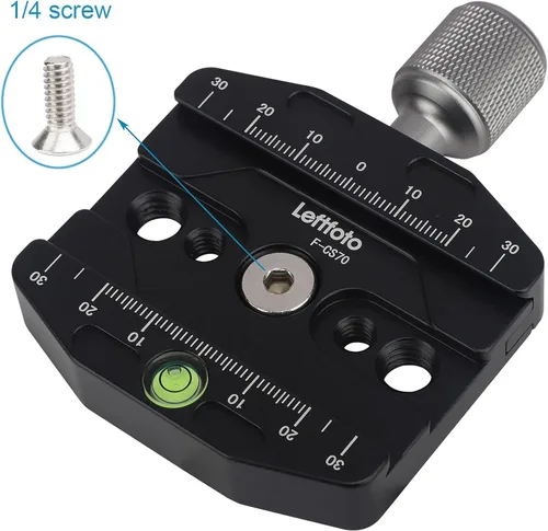 Vista 4 de Abrazadera de liberación rápida de 2.756 in compatible con placa de estilo Arca Swiss para trípode Ballhead asiento universal de cambio rápido
